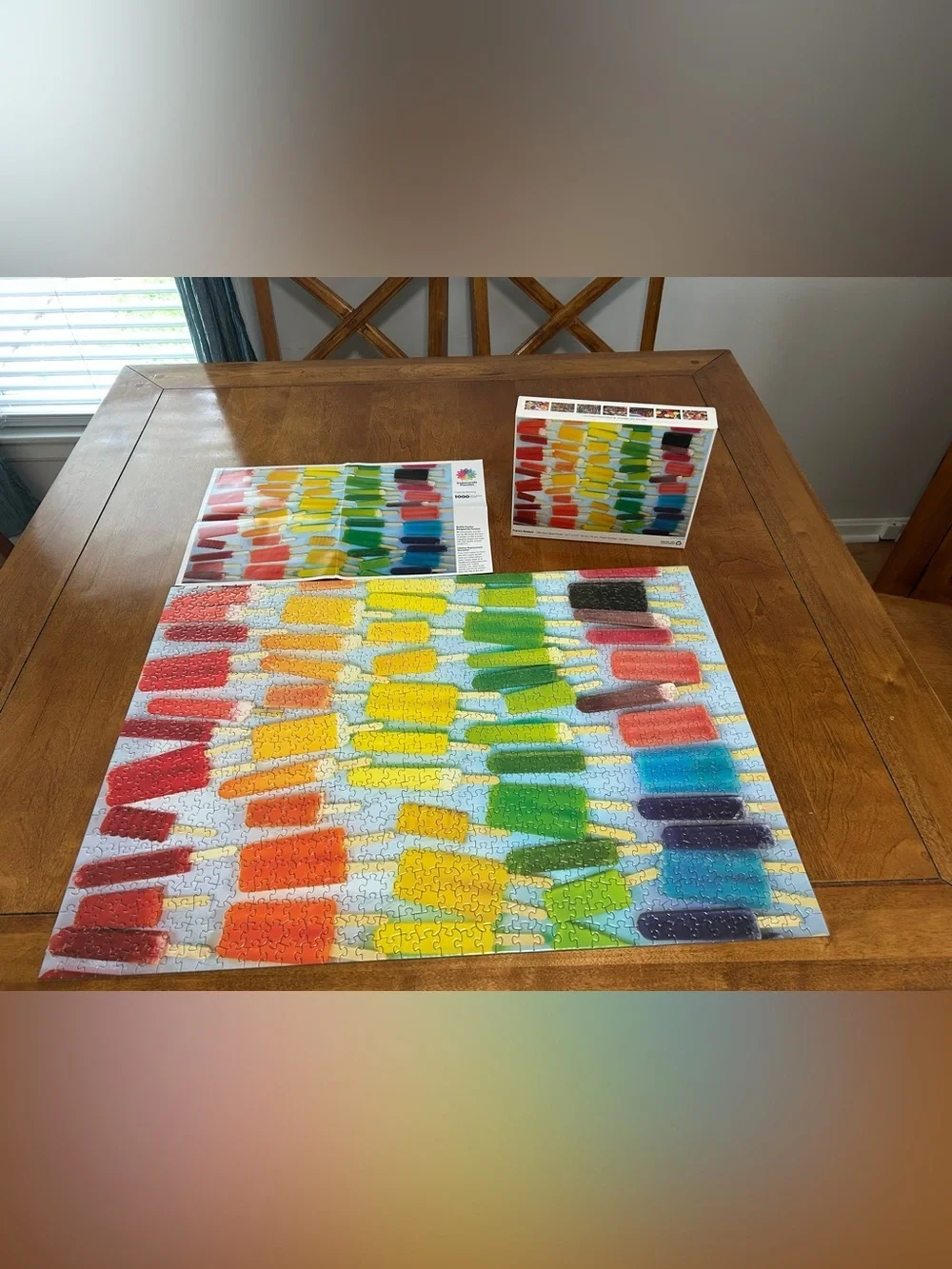 Puzzle Popscicle rainbow 1,000 pieces colorful complete